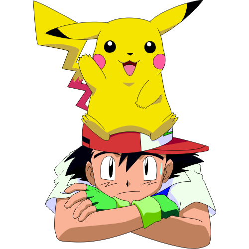 Stickers Pokémon Sacha et Pikachu pour déco chambre enfant et ado