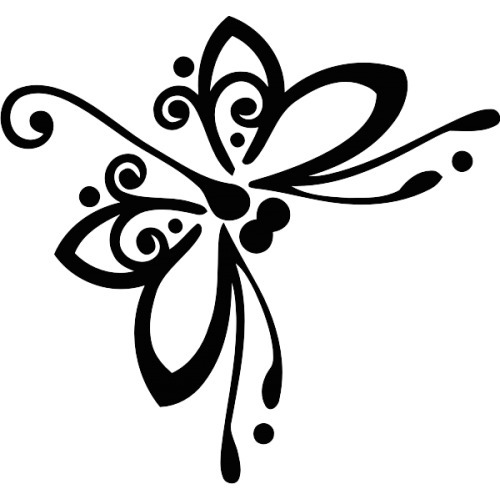 sticker papillon profil